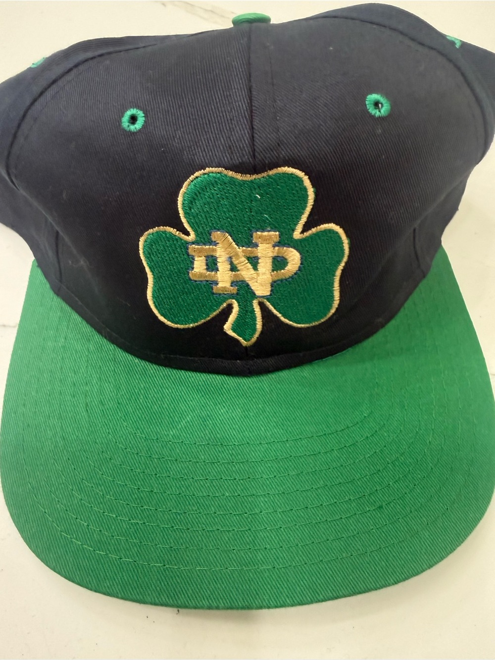 Notre Dame vintage Green and Navy Shamrock Baseball Cap